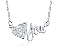 Romance CZ Heart Silver Necklace SPE-3532